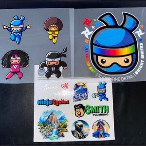 lot of 3 inch variety Decal Stickers Logos drawing custom Ninja, Space, and ninj